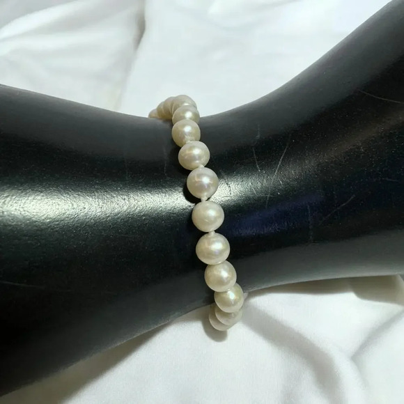 14K GF Genuine Freshwater Pearl Hand Knotted Bracelet, Vintage Deadstock - Picture 3 of 7
